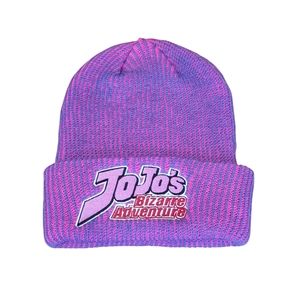 JoJo's Bizarre Adventure Anime Logo Knit Cuff Purple Beanie Hat Cap Adult OSFM